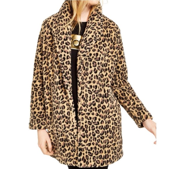 Calvin Klein Jackets & Blazers - Leopard Teddy Bear Coat Jacket Calvin Klein Medium